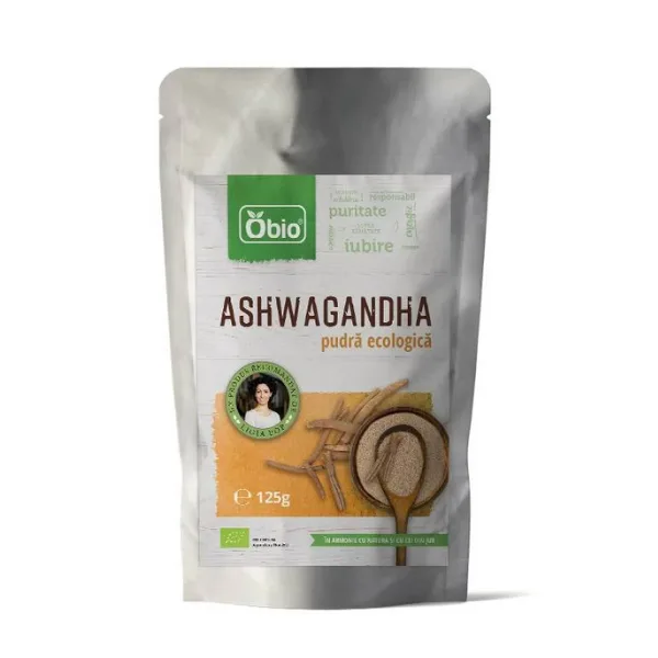 Ashwagandha pulbere bio, 125g, Obio — preț și oferte