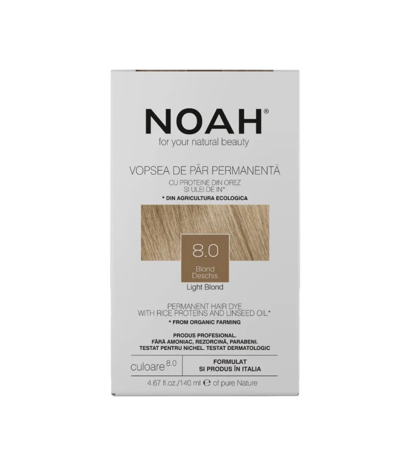 Vopsea de par naturala Blond deschis (8.0), 140ml, Noah — preț și oferte