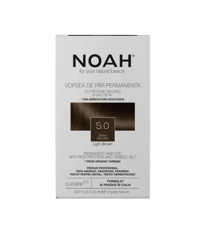 Vopsea de par naturala Saten deschis (5.0), 140ml, Noah — preț și oferte