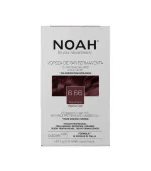 Vopsea de par naturala Rosu inchis (6.66), 140ml, Noah