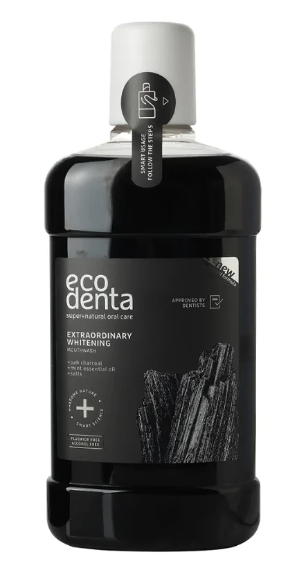 Apa de gura cu carbune si efect de albire, 500ml, Ecodenta — preț și oferte