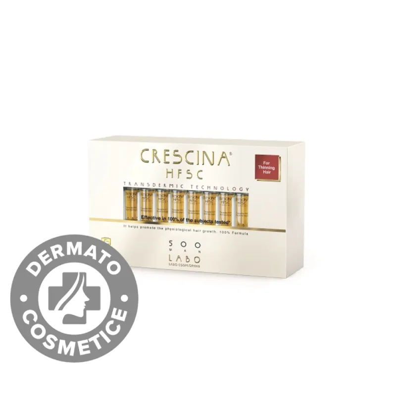 Tratament pentru par HFSC Transdermic 500 Man Crescina, 20 fiole, Labo — preț și oferte