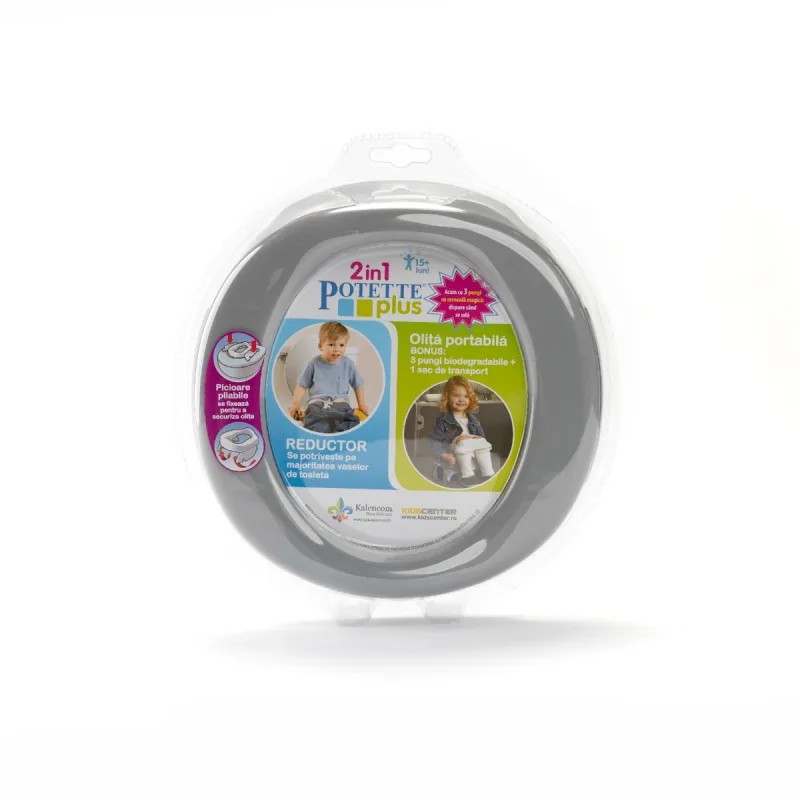 Olita portabila pliabila 2 in 1 15+ luni Gri, 1 bucata, Potette Plus — preț și oferte