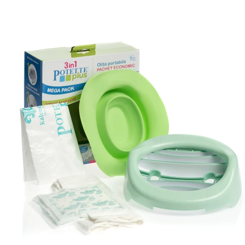Set Verde 3 in 1 Olita portabila + Liner + 10 saci biodegradabili, Potette Plus — preț și oferte