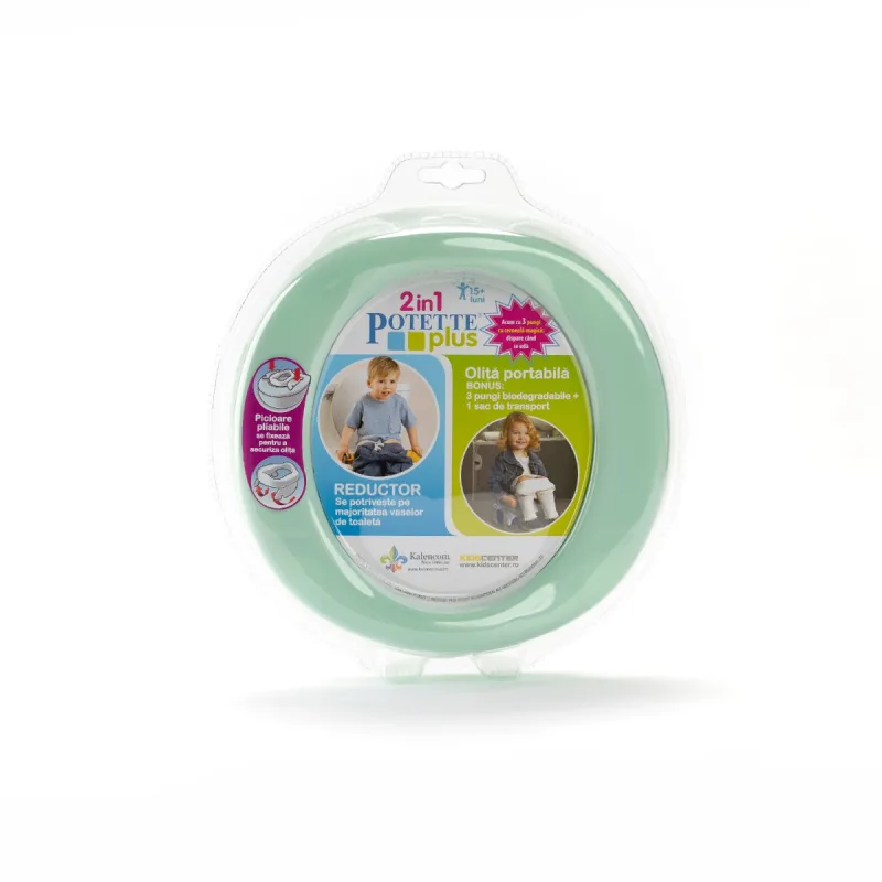 Olita portabila pliabila 2 in 1 15+ luni Verde, 1 bucata, Potette Plus — preț și oferte
