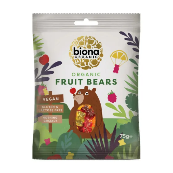 Jeleuri organice mini-ursuleti cu aroma de fructe Bio, 75g, Biona Organic — preț și oferte