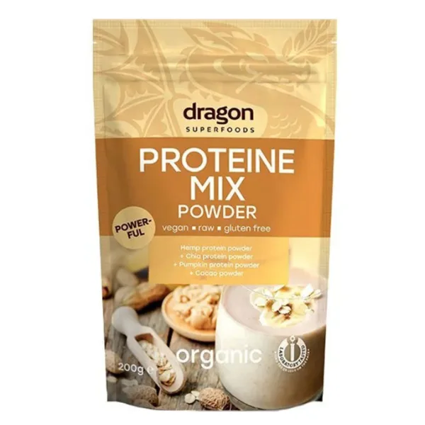 Mix proteic raw bio (Canepa, Chia, Dovleac, Cacao), 200g, Dragon Superfoods — preț și oferte