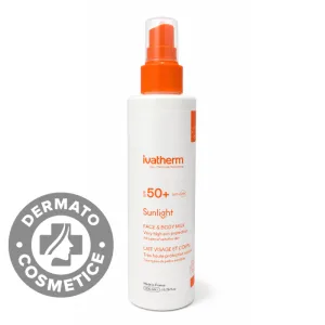 Lapte pentru fata si corp cu protectie solara SPF 50+ Sunlight, 200ml, Ivatherm