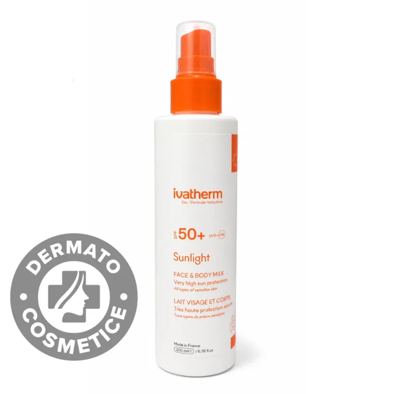 Lapte pentru fata si corp cu protectie solara SPF 50+ Sunlight, 200ml, Ivatherm — preț și oferte