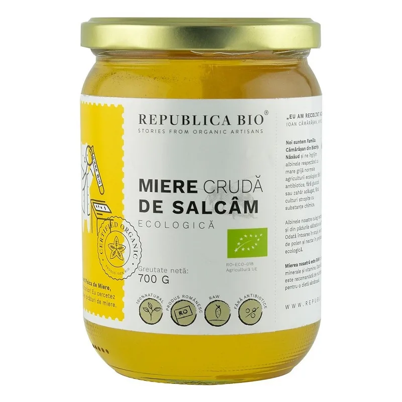 Miere cruda de salcam, 700g, Republica Bio — preț și oferte