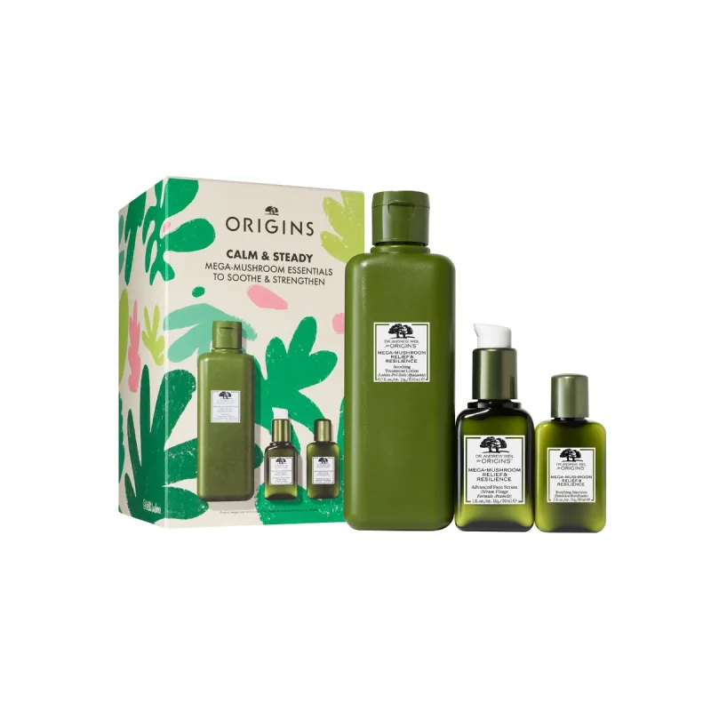 Set Mega Mushroom Calm & Steady Essentials, Origins — preț și oferte