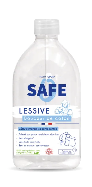 Detergent bio pentru rufe cu parfum de bumbac fara alergeni, 1000ml, Safe