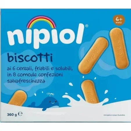 Biscuiti cu 6 cereale Nipiol 4 luni+, 360g, Plasmon — preț și oferte