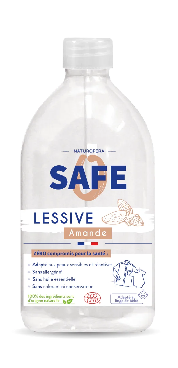 Detergent bio pentru rufe cu parfum de migdale fara alergeni, 1000ml, Safe — preț și oferte