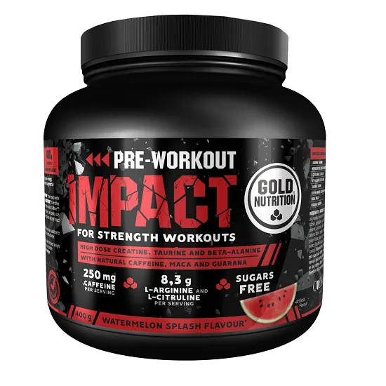 Pudra proteica cu aroma de pepene verde Pre Workout Impact, 400g, Gold Nutrition — preț și oferte