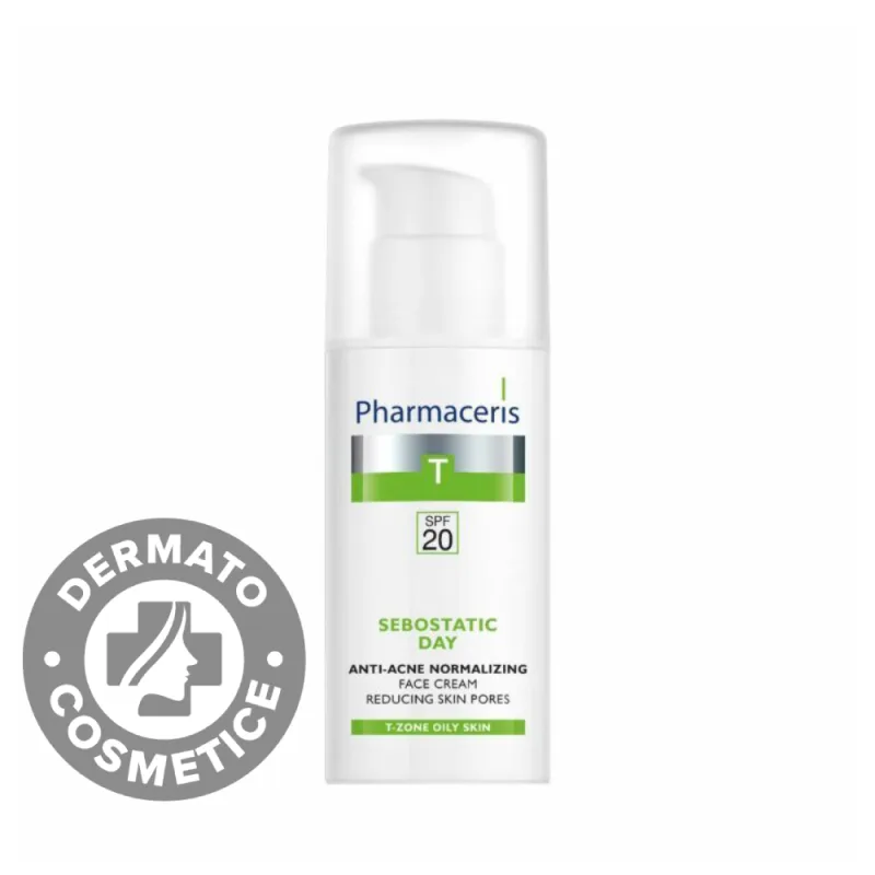Crema matifianta anti-acnee cu SPF20 Sebostatic T, 50ml, Pharmaceris — preț și oferte