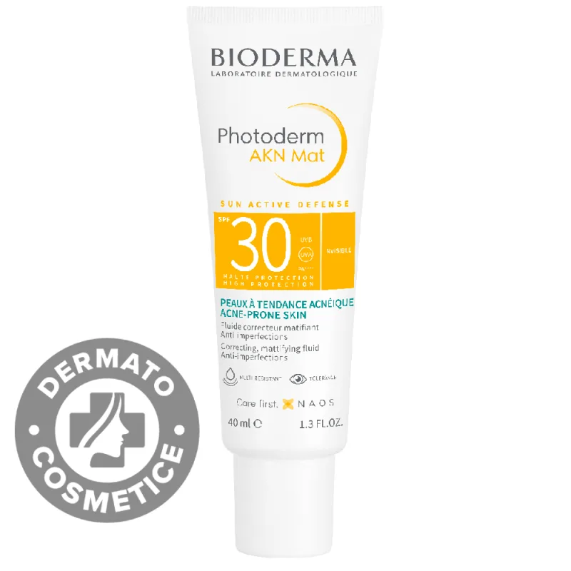 Fluid matifiant SPF 30 Photoderm AKN MAT, 40ml, Bioderma — preț și oferte