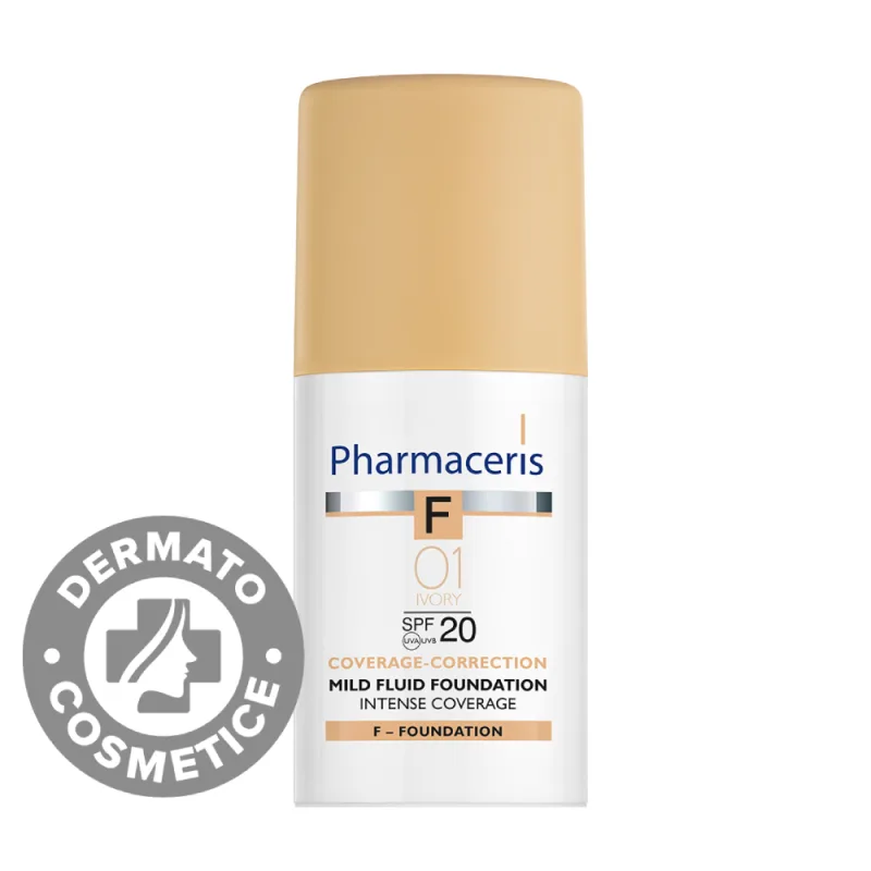 Fond de ten Intense Coverage 01 Ivory SPF20 F, 30ml, Pharmaceris — preț și oferte