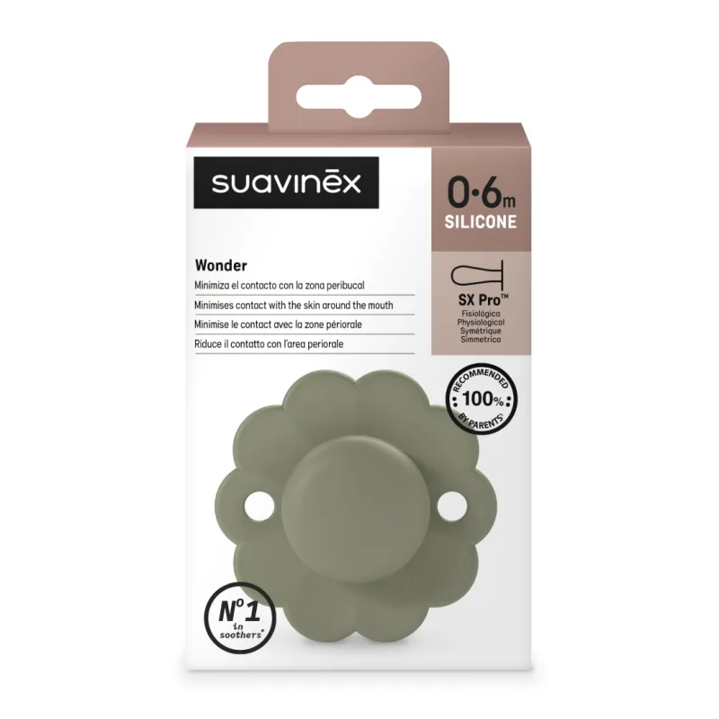 Suzeta fiziologica din silicon SX Pro Wonder, 0 - 6 luni, Verde, 1 buc, Suavinex — preț și oferte