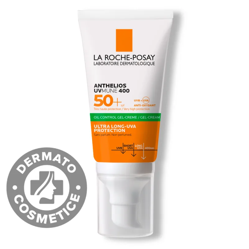 Gel-Crema Oil Control cu protectie solara SPF 50+ pentru tenul mixt-gras cu efect de matifiere Anthelios UV-Mune 400, 50ml, La Roche-Posay — preț și oferte