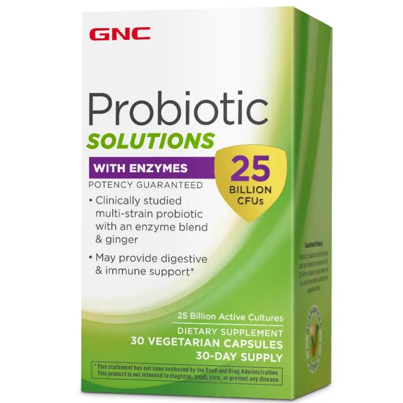 Probiotic cu enzime digestive 25 Miliarde CFUs Probiotic Solutions With Enzymes, 30 capsule, GNC — preț și oferte