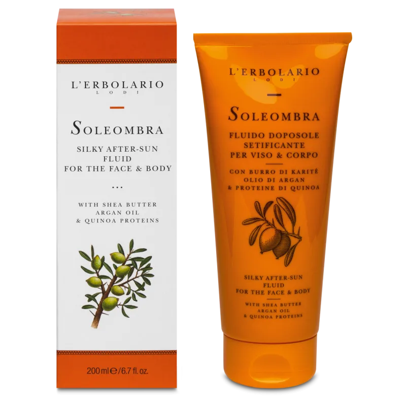 L'Erbolario Fluid Sun dupa plaja cu karite si argan, 200ml — preț și oferte