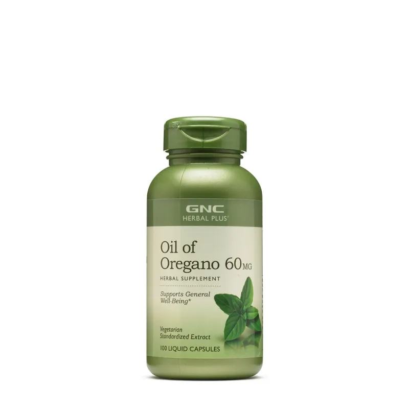 Ulei de Oregano Extract Standardizat Herbal Plus Oil Of Oregano 60 mg, , 100 capsule, GNC — preț și oferte