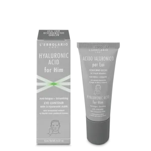 L'Erbolario Contur pentru ochi anti oboseala cu acid hialuronic pentru barbati, 15ml