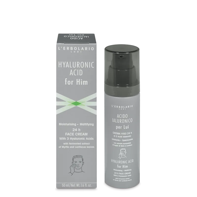 Crema de fata 24H hidratanta si matifianta cu acid hialuronic pentru barbati, 50ml — preț și oferte