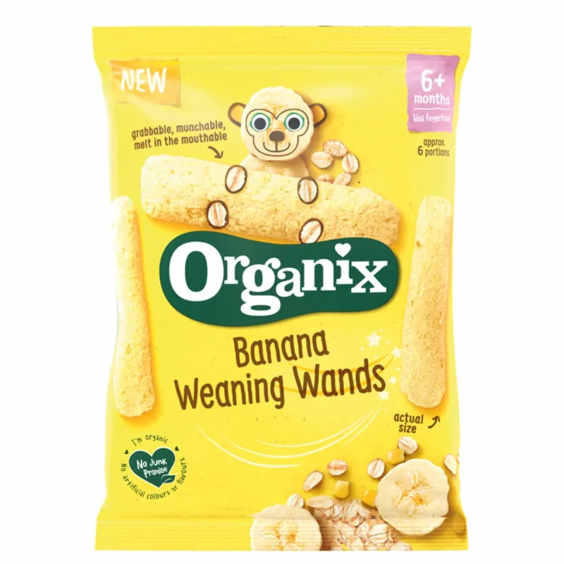 Baghete eco din porumb si ovaz cu banane +6 luni, 25g, Organix — preț și oferte