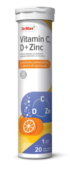 Dr. Max Vitamina C, D + Zinc, 20 comprimate efervescente