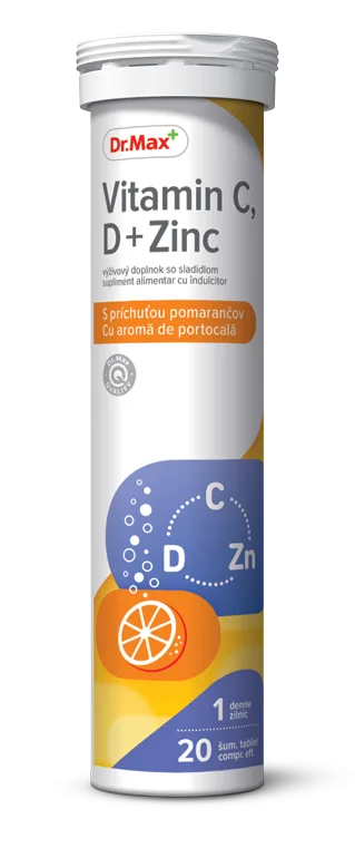 Dr. Max Vitamina C, D + Zinc, 20 comprimate efervescente — preț și oferte