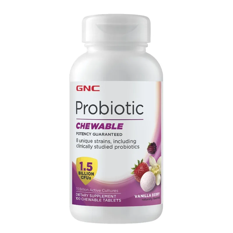 Probiotic chewable 1.5 Billion CFUs, 100 tablete, GNC — preț și oferte