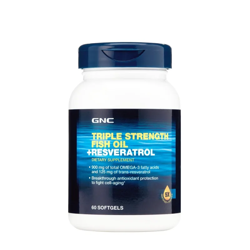 Ulei de peste si resveratrol, 60 capsule, GNC — preț și oferte