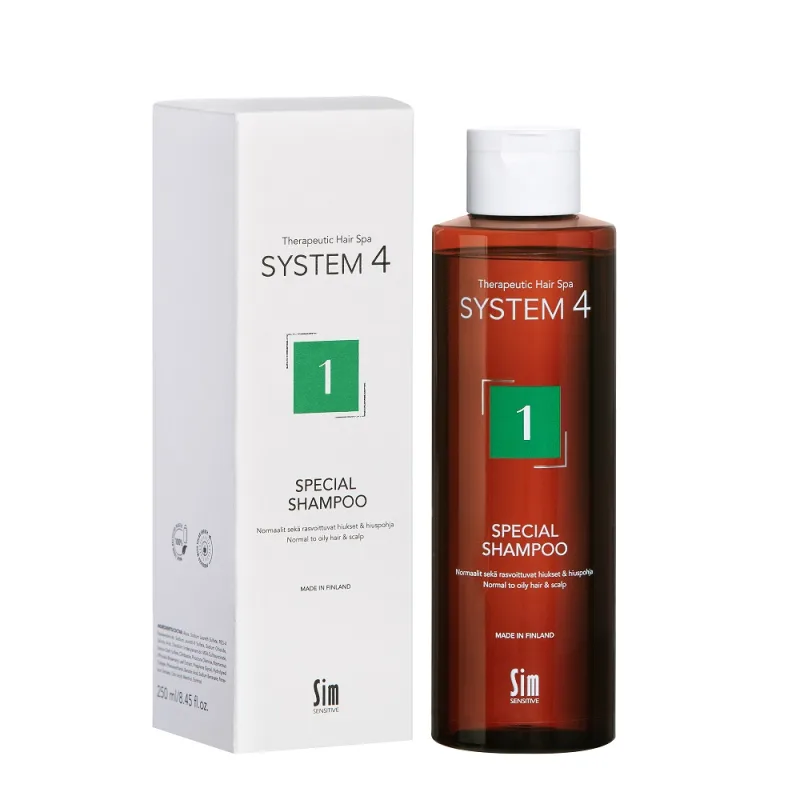 Sampon Special 1 cu climbazol pentru parul si scalpul cu tendinta de ingrasare si matreata System 4 Therapeutical Hair Spa, 250ml, Sim Sensitive — preț și oferte