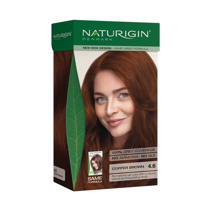 Vopsea de par Copper Brown 4.6, 115ml, Naturigin — preț și oferte