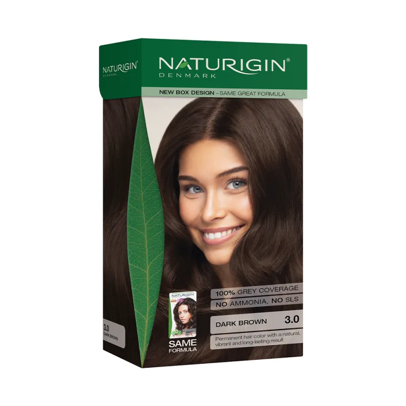 Vopsea de par Dark Brown 3.0, 115ml, Naturigin — preț și oferte