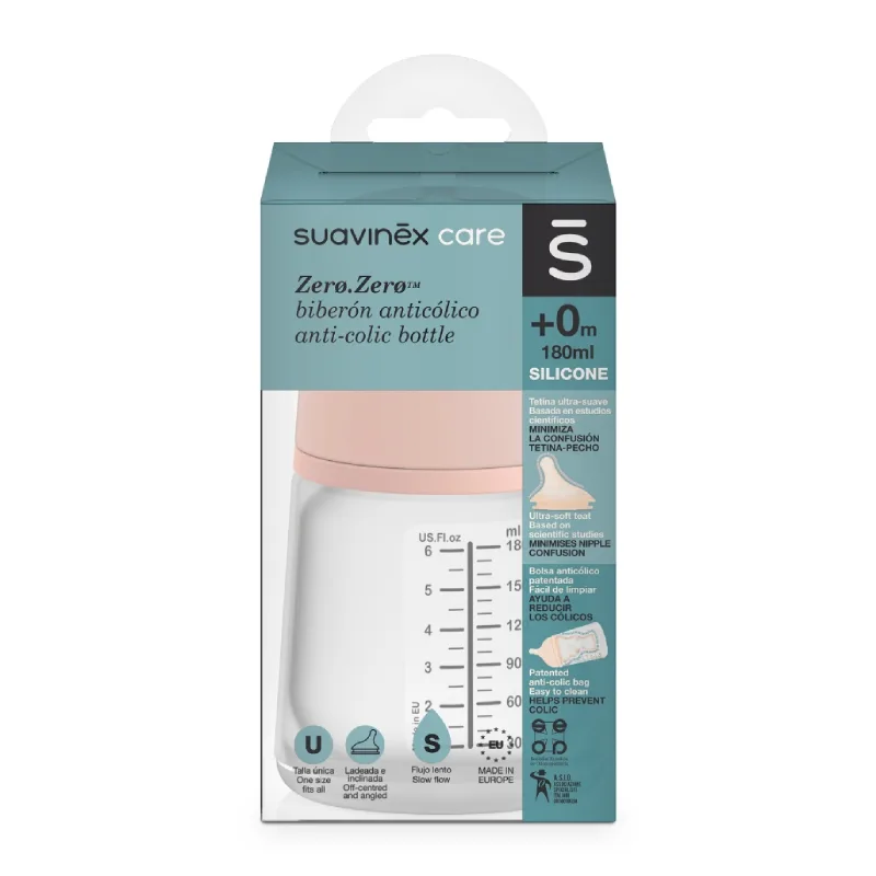 Biberon cu debit lent Zero Zero, 180 ml, Suavinex — preț și oferte
