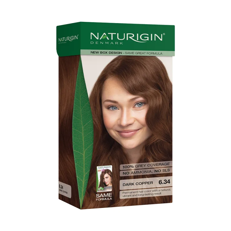 Vopsea de par Dark Copper 6.34, 115ml, Naturigin — preț și oferte