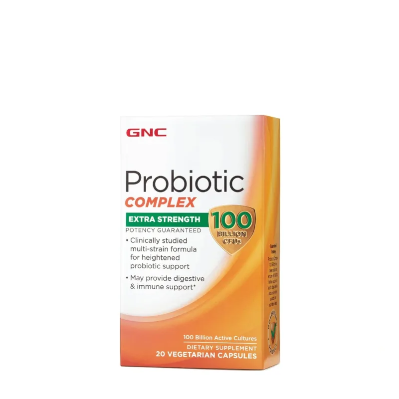 Probiotic Complex Extra Strenght 100 miliarde de culturi vii, 20 capsule, GNC — preț și oferte