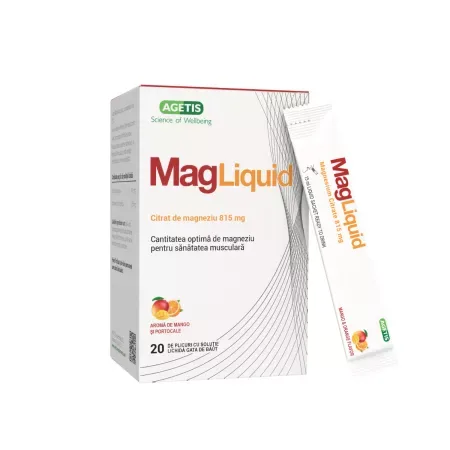MagLiquid citrat de magneziu 815mg, 20 plicuri, Agetis — preț și oferte