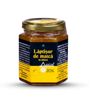 Laptisor de matca in miere 20%, 200ml, Apicol Science