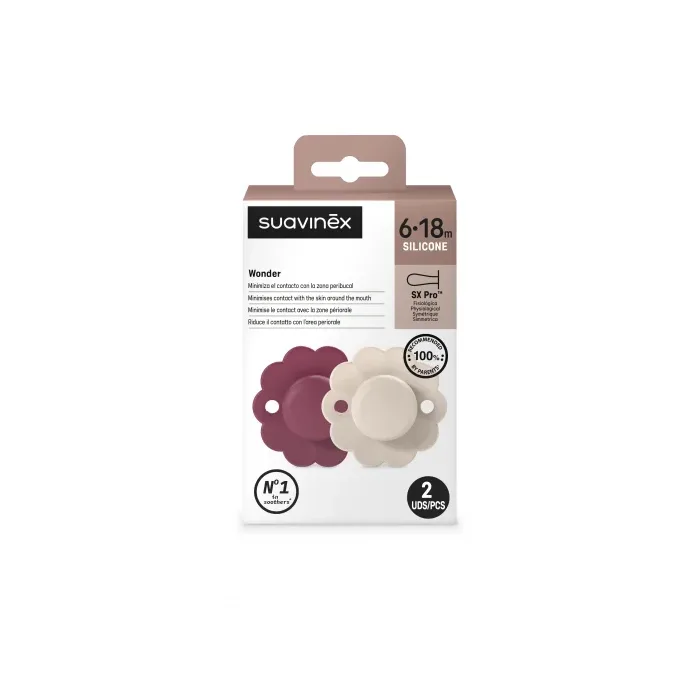 Suzeta fiziologica SX Pro Wonder, 6-18 luni, Magenta, 2 bucati, Suavinex — preț și oferte