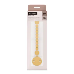 Lantisor cu clips pentru suzeta Colour Essence, Galben, 1 bucata, Suavinex
