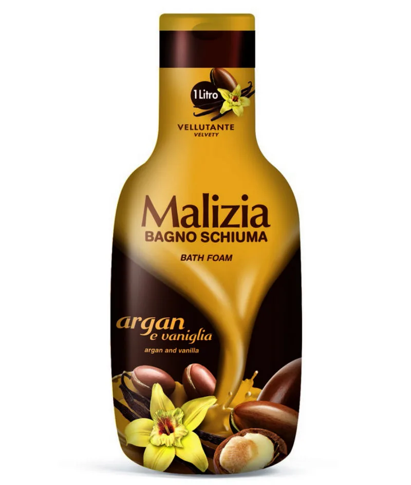 Spuma de baie cu ulei de argan si vanilie, 1000ml, Malizia — preț și oferte