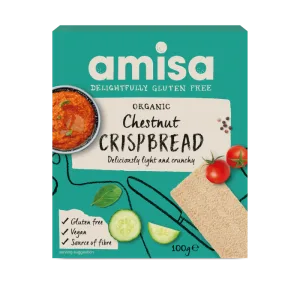 Crispbread cu faina de castane fara gluten Bio, 120g, Amisa