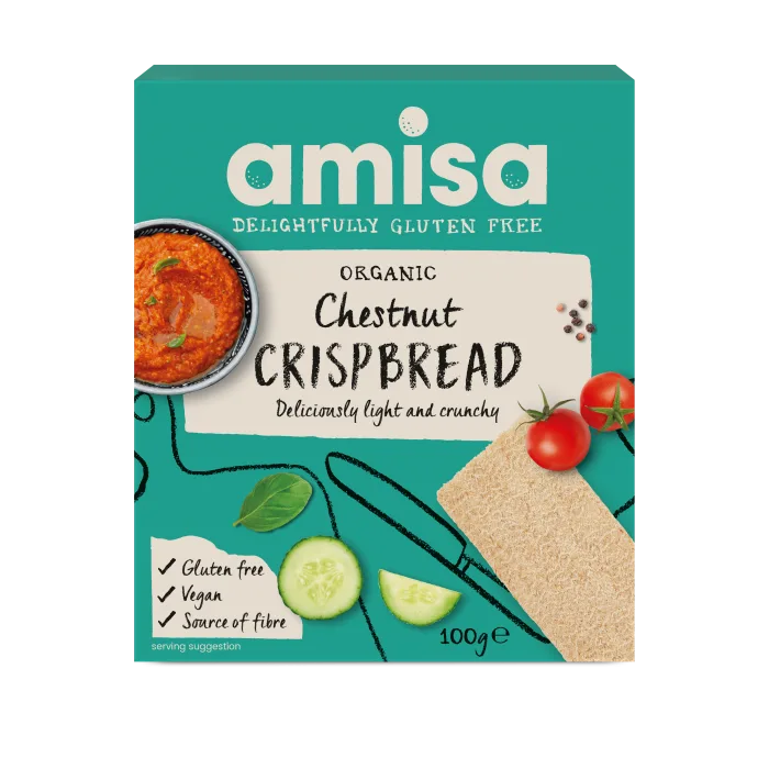 Crispbread cu faina de castane fara gluten Bio, 120g, Amisa — preț și oferte