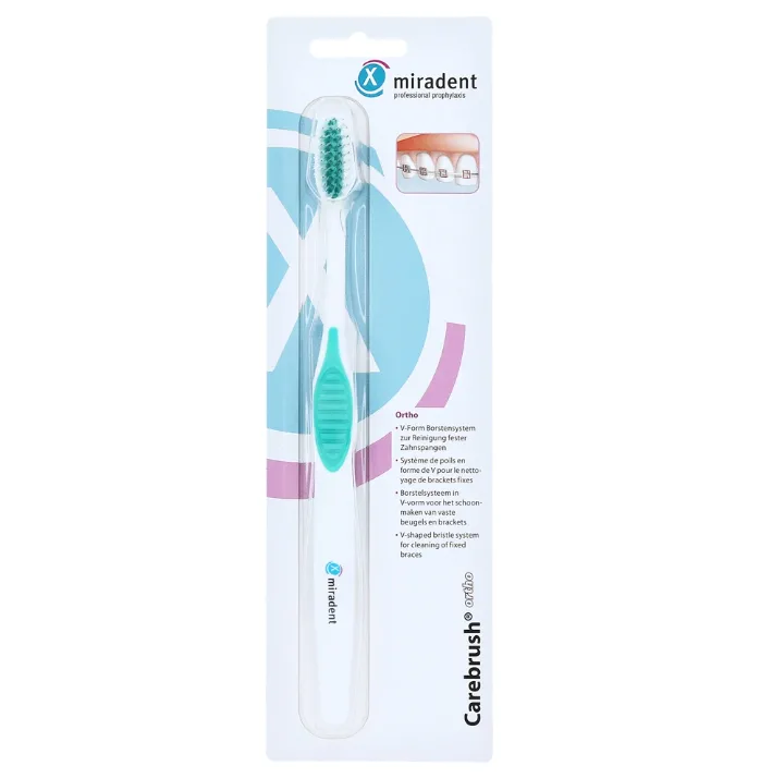 Periuta pentru dinti cu aparate dentare fixe Carebrush Ortho, 1 bucata, Miradent — preț și oferte