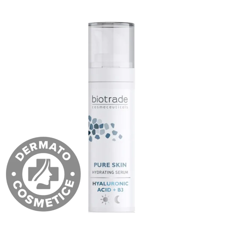 Ser hidratant cu acid hialuronic Pure Skin + B3, 30ml, Biotrade — preț și oferte