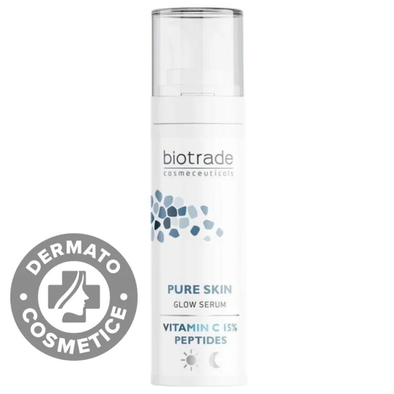 Ser iluminator cu vitamina C si peptide Pure Skin, 30ml, Biotrade — preț și oferte